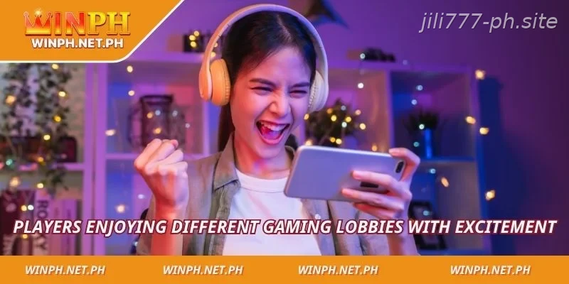 Players enjoying different gaming lobbies with excitement