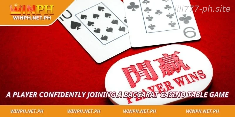 A player confidently joining a baccarat casino table game